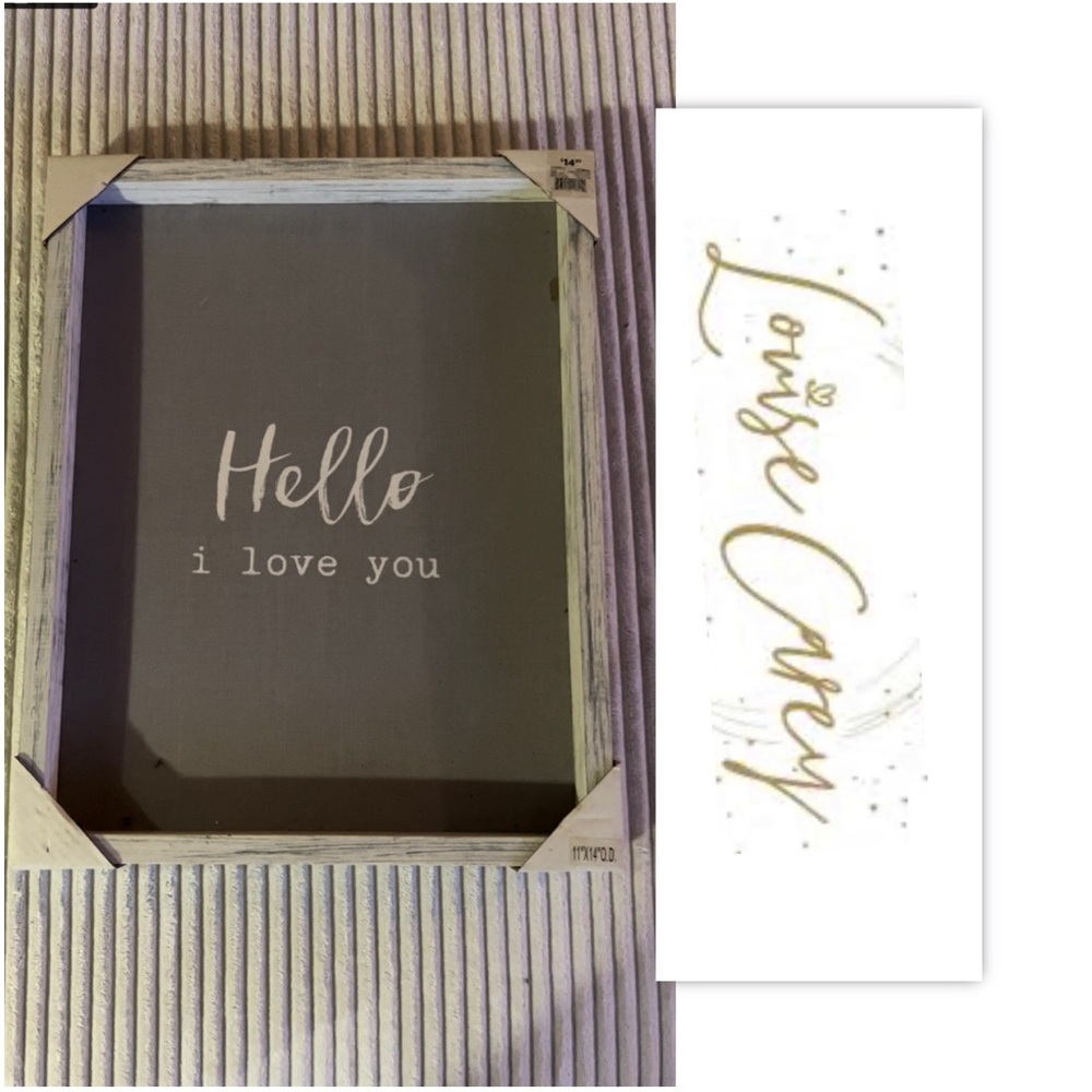 Louise Carey Hello I Love You Medium Hanging Word Board
